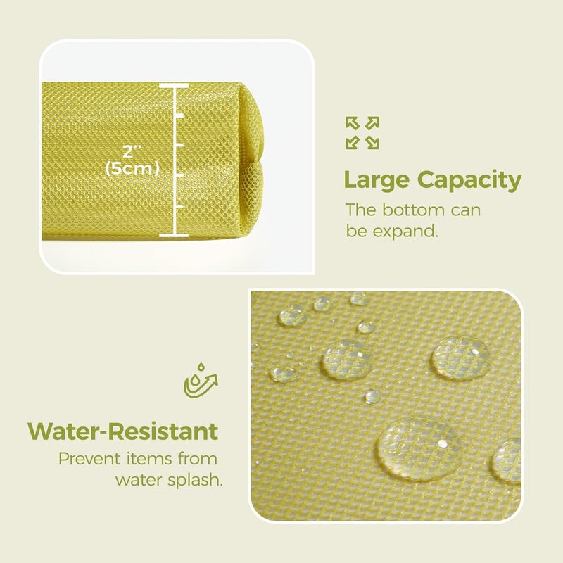 pack all Water-resistant Material Zipper Pouch, Mesh Zipper Bag for Storage, Travel, Office (Small, Green) - Image 4